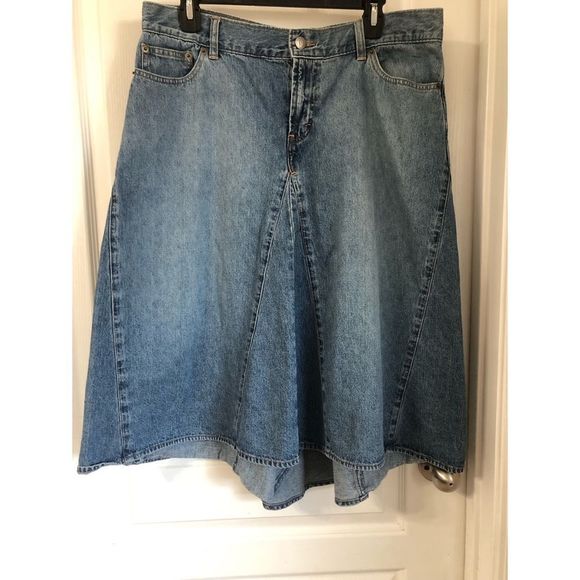NY JEANS A LINE SKIRT DENIM SZ 14 - Picture 4 of 8